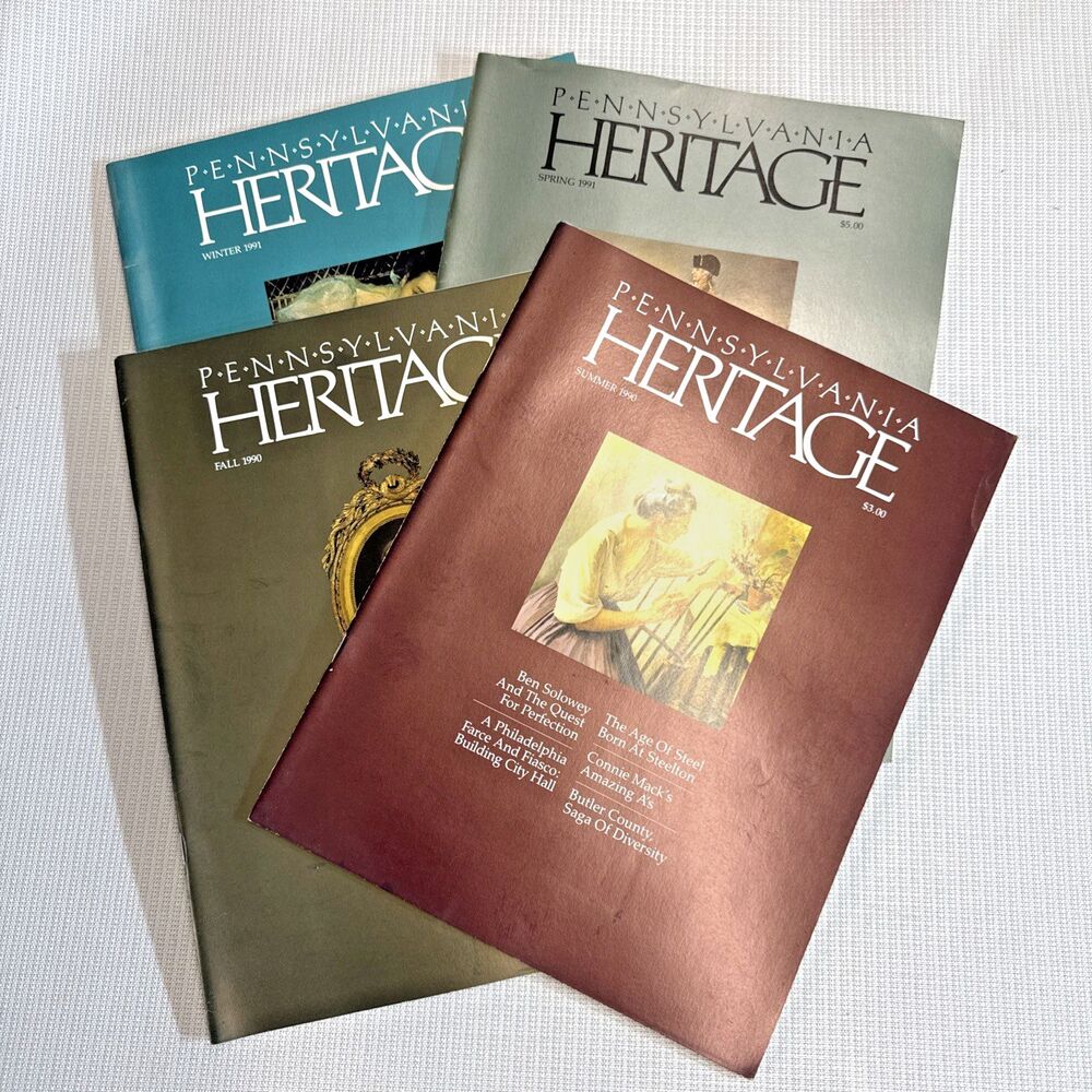 Set of 4 Pennsylvania Heritage Vintage Magazines - Fall Sum 1990 + Spr Win 1991